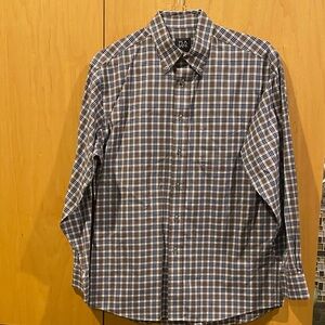 Jos. A. Bank Blue and Brown Plaid Button-Down Shirt